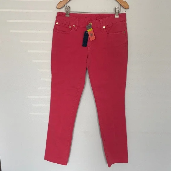 NWT Tory Burch Ivy Mid Rise Pink Jeans - Picture 1 of 4